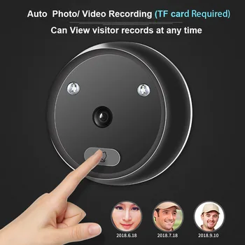 Topvico Video Peephole Doorbell Camera Video eye Auto Record Electronic Ring Night View Digital Door Viewer