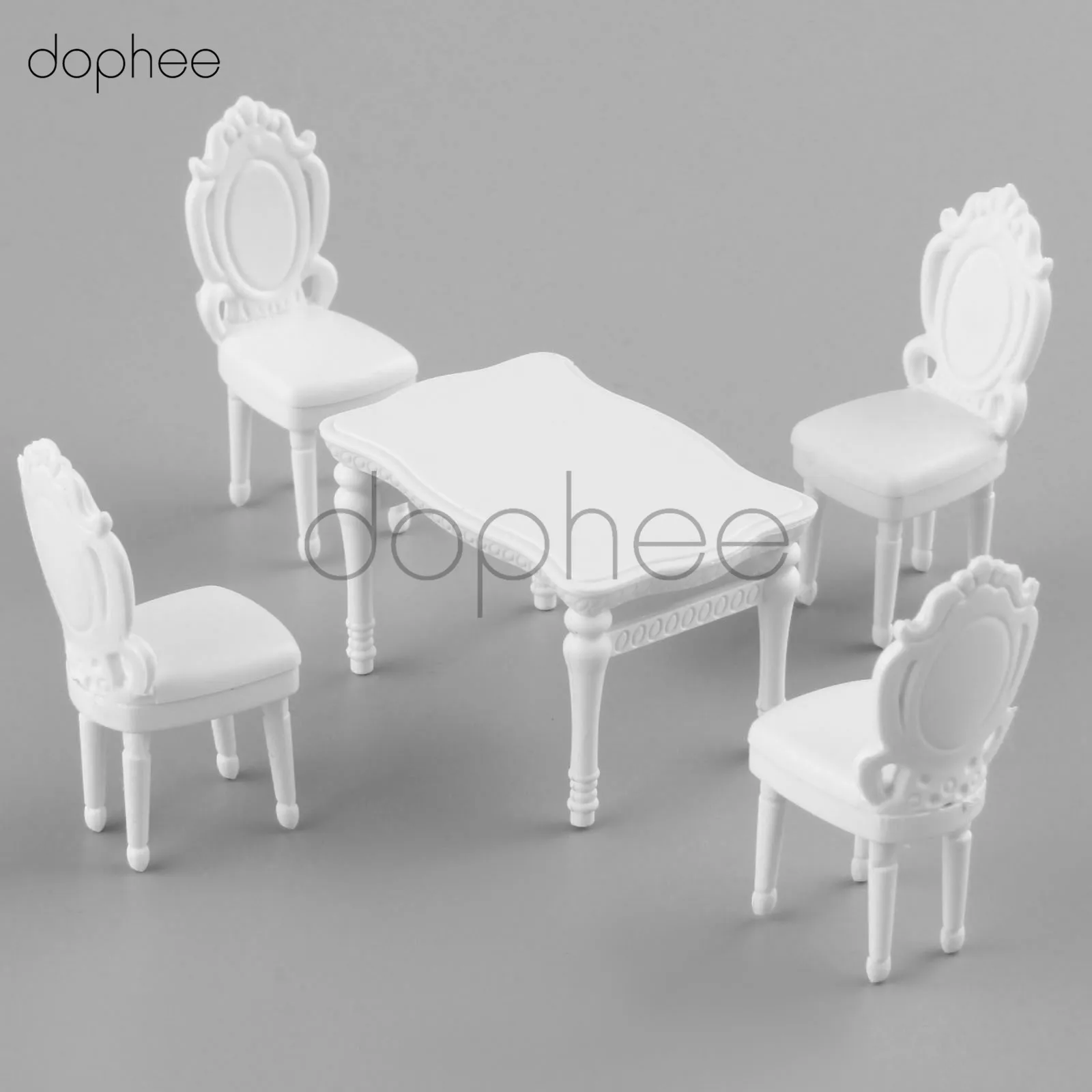 

dophee White Square Dining Table Chair Settee Railway Model 1:25 model building kit modeling