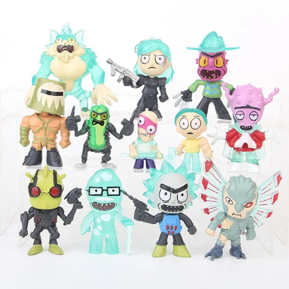 

12pcs/set 2018 new Rick and Morty Figure Doll Pickle Rick Cucumber Rick Morty pvc model Action Figure Toys for Kids Gifts
