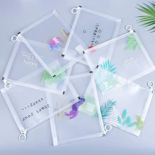 4 шт. A4 A5 прозрачная папка для документов сумка на молнии для хранения файлов водонепроницаемый пенал