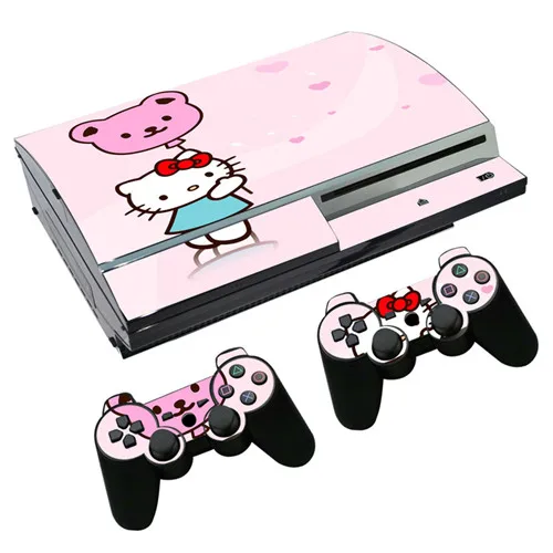 Hello kitty наклейка для PS3 Fat playstation 3 консоль и контроллеры для PS3 Skins Наклейка виниловая пленка - Цвет: 0235