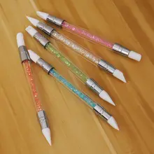 5 шт./компл. Кисть для ногтей пунктирные инструменты 2 Way Скульптура ручка Силиконовая резные изделия