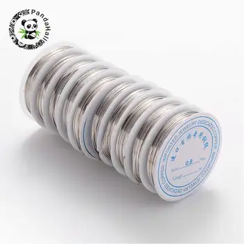 

Copper Jewelry Wire, Nickel Free, Silver Color, 0.8mm; about 3m/roll