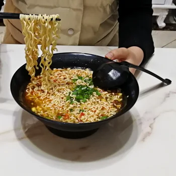

A5 Melamine Dinnerware Bowl Chopsticks Spoon Three Pieces Kit Noodle Bowl Soup Spoom Alloy Chopsticks Suit Big Bowl Tableware