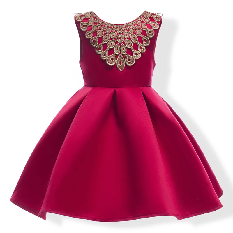 Платье принцессы для девочек; Новинка года; сезон лето; модное праздничное платье в европейском и американском стиле с бантом на спине