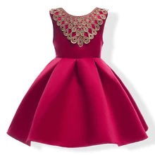 Платье принцессы для девочек; Новинка года; сезон лето; модное праздничное платье в европейском и американском стиле с бантом на спине