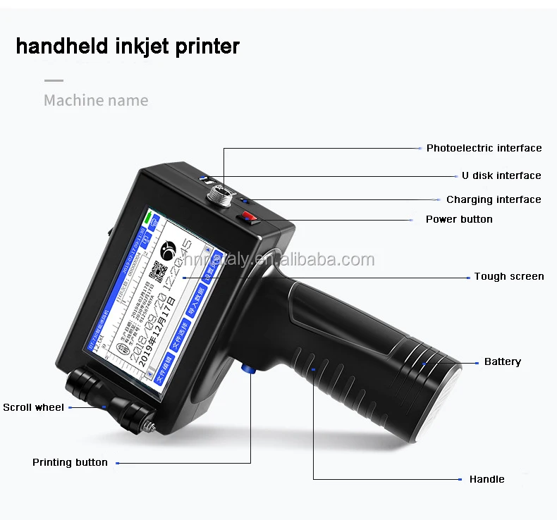 Поставка фабрики ручной печатной машины handjet код датер принтер струйный кодер машина