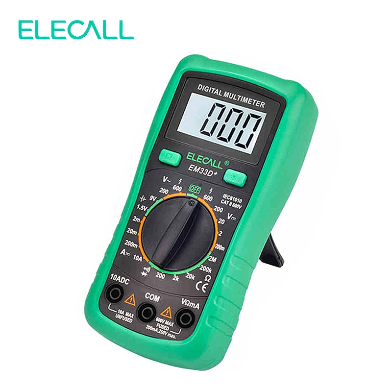 Мультиметр ELECALL 3 1/2 EM33D+ AC/DC 600 в зеленая Защитная крышка подсветка Удержание данных тестер напряжения батареи защита от перегрузки