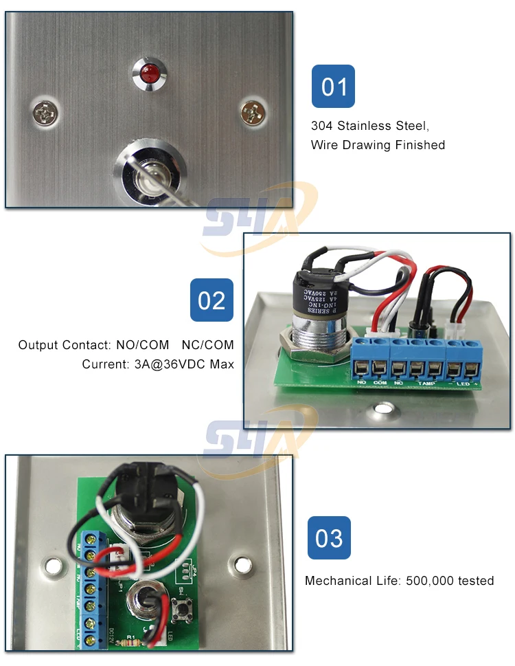 3Stainless Steel Exit Button