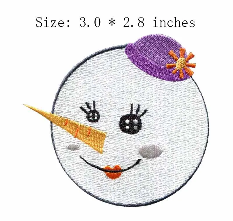 Snowman embroidery patch 30 wide winter accessorylong nose patch