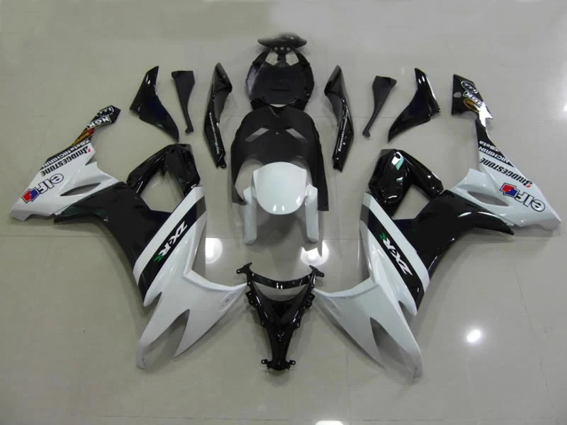 

Motorcycle Fairing kit for KAWASAKI Ninja ZX10R 08 09 ZX 10R 2008 2009 zx10r ABS White gloss black Fairings set+gifts KP02