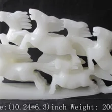 28.cm* / of Afghanistan jade carved by hand, eight horse statue