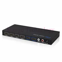 2016 Switcher Splitter 4 in 2 out +L/R RCA Audio Output with IR Remote 3D 1080P 4×2 HDMI Matrix Switch