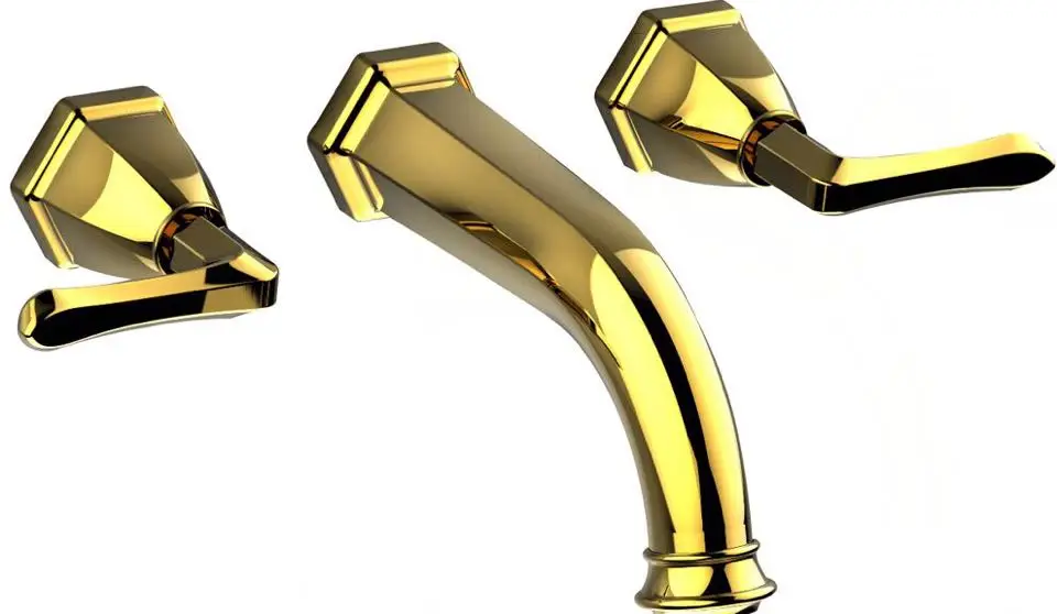 

Free shipping polished gold wall mounted watefall sink faucet