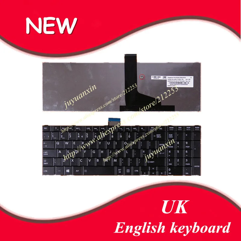 

UK(GB) English keyboard For TOSHIBA C850 C855D C850D C855 C870 C870D C875 L875 L850 L850D L855 L855D L870 L950 L950D L955 L955D