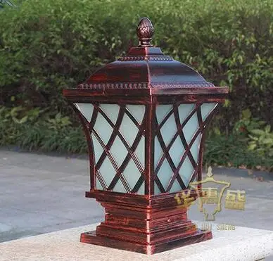 Уличный светодиодный светильник, квадратная колонна, водонепроницаемая аварийная лампа для сада, алюминиевые Ландшафтные лампы - Цвет: styleB bronze