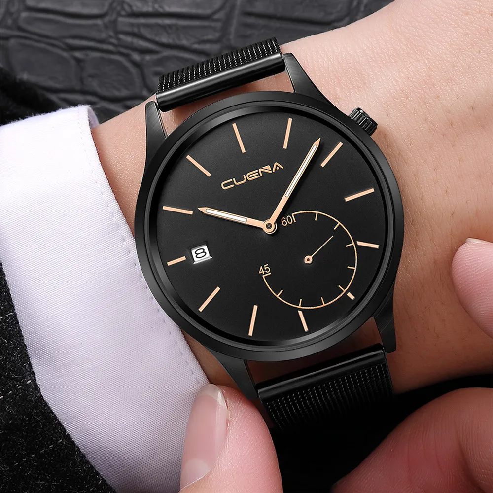 

Fashion Mens Watches Luxury Quartz Watch Men Casual Slim Mesh Steel Waterproof Sport Watch Date Clock Gift Relogio Masculino A40