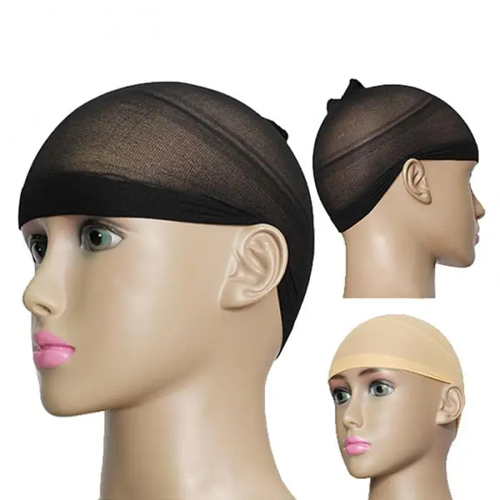 2 Pcs/Set Unisex Stocking Wig Liner Cap Nylon Stretch Breathable Mesh Hat JIU55