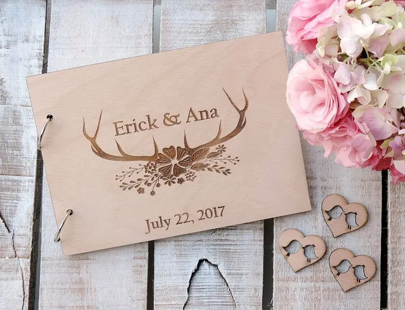 

Wood Guestbook Wedding Guest Book Custom Guest Book Wedding Advice Book