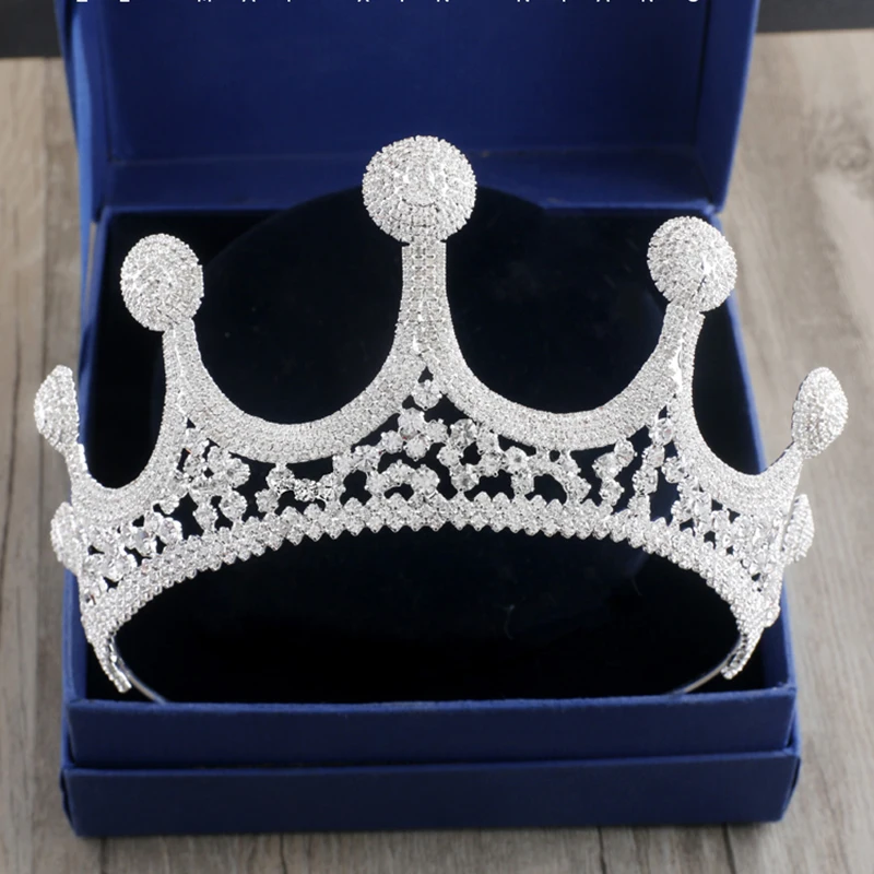 

HOT European Royal Bride Crystal Crown Tiara Luxurious Wedding Hair Decorations Silver Rhinestone Big Crowns Bridal Diadem ML629