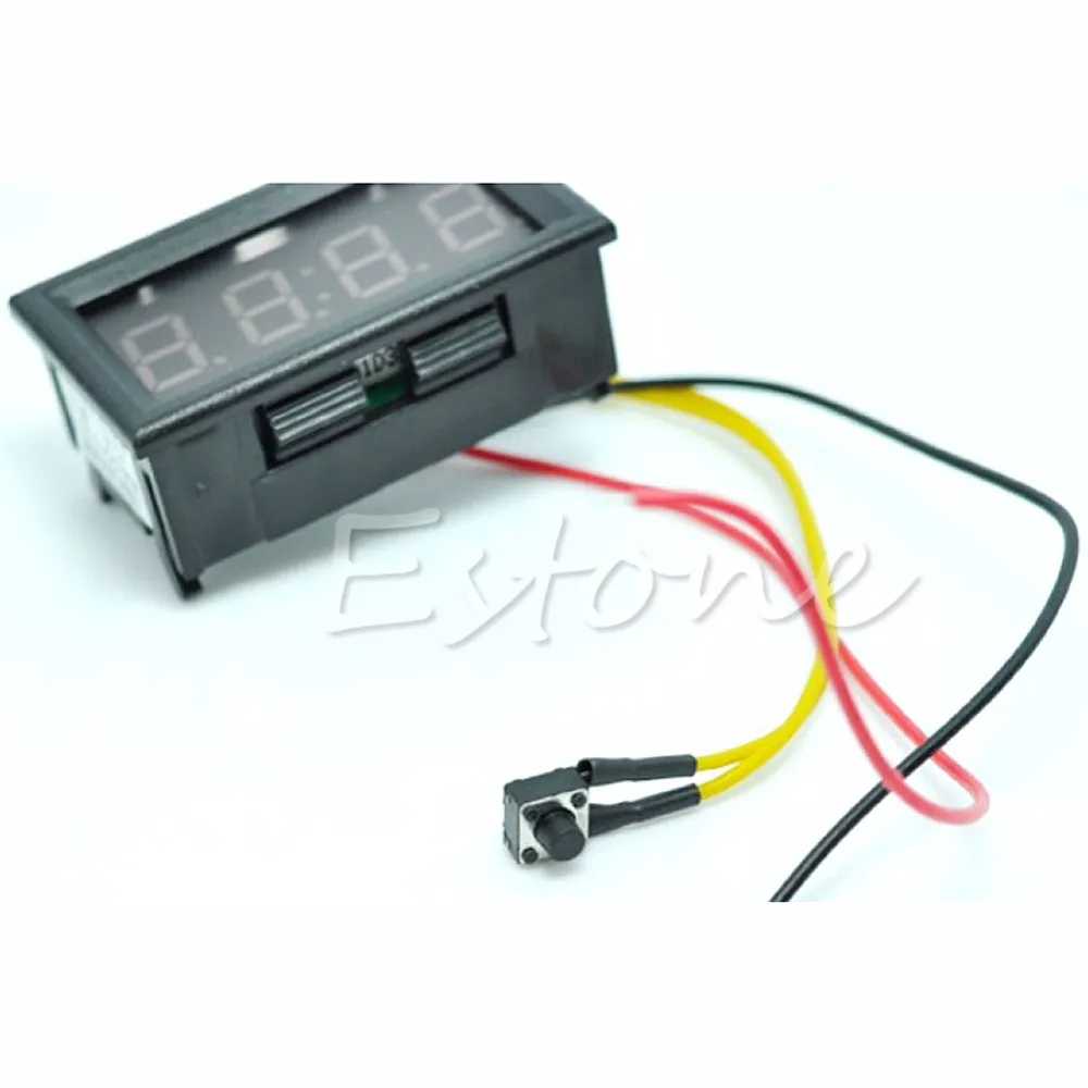 Peacefair LED Display Digital Clock 12V/24V Dashboard Car Motorcycle Accessory 1PC