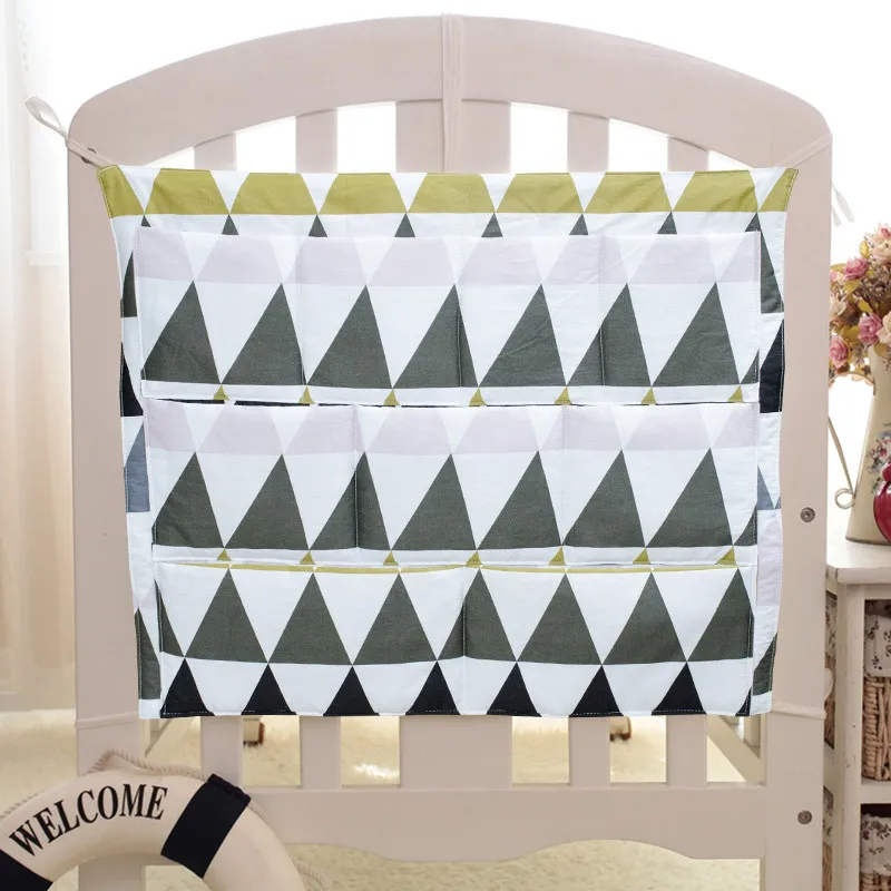 

Baby Bed Hanging Storage Bag Cot Bed Brand Baby Cotton Crib Organizer 60*50cm Toy Diaper Pocket for Crib Bedding Set