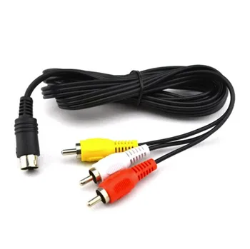 

200pcs/lot 3RCA 1.8 m 9 pin Audio Video AV Cable Replacement RCA Audio-video Cable 180cm for Sega Genesis 2 or 3