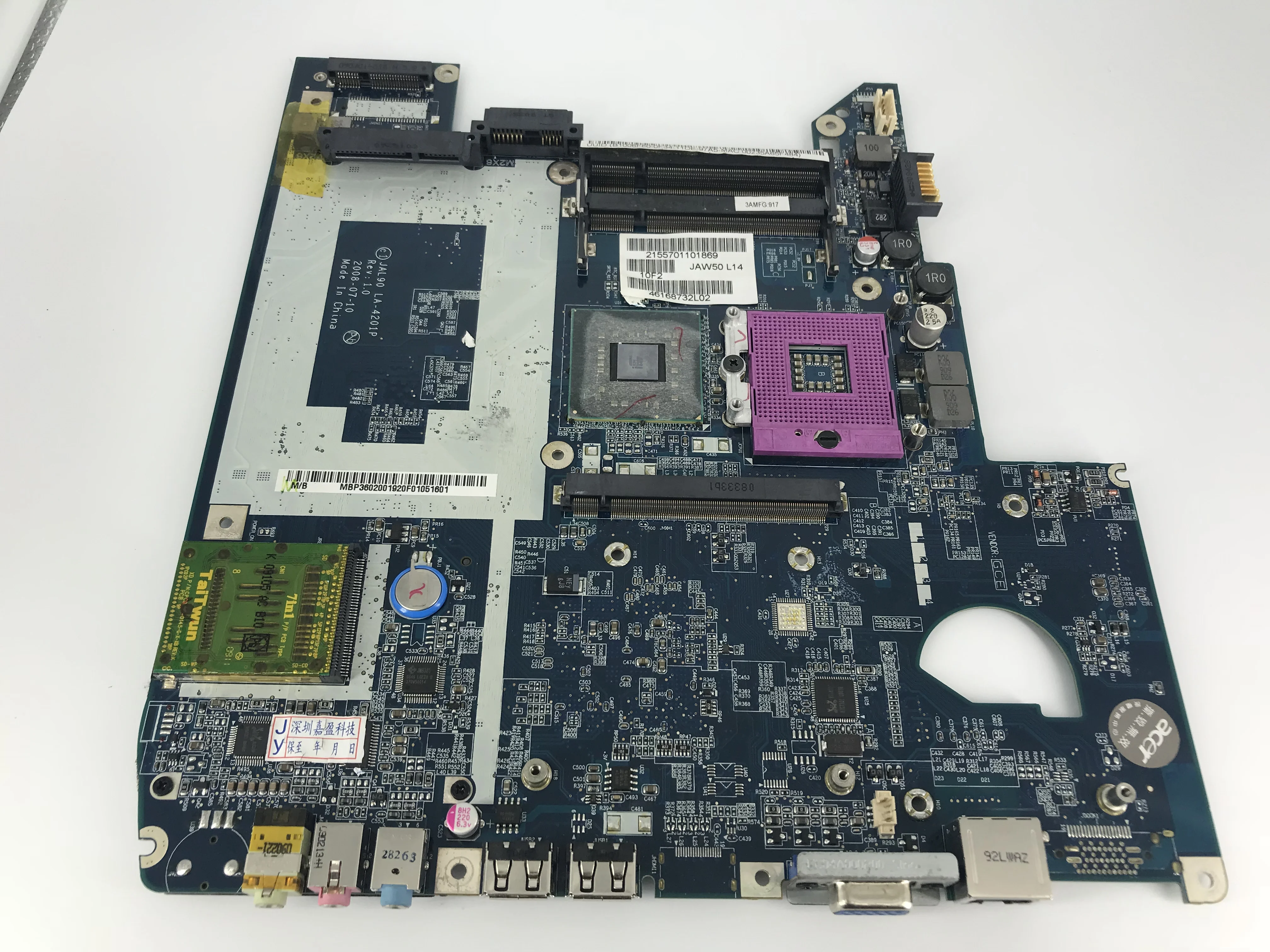 

Laptop Motherboard For ACER Aspire 4730 4730Z Motherboard MBAT902001 JAL90 LA-4201P Mainboard 100%tested fully work