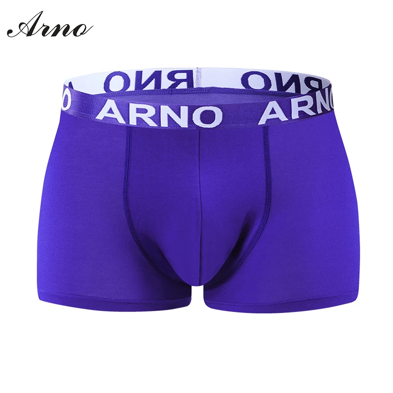 Мужские удобные трусы боксеры ARNO 4 шт./лот мягкие однотонное сексуальное мужское