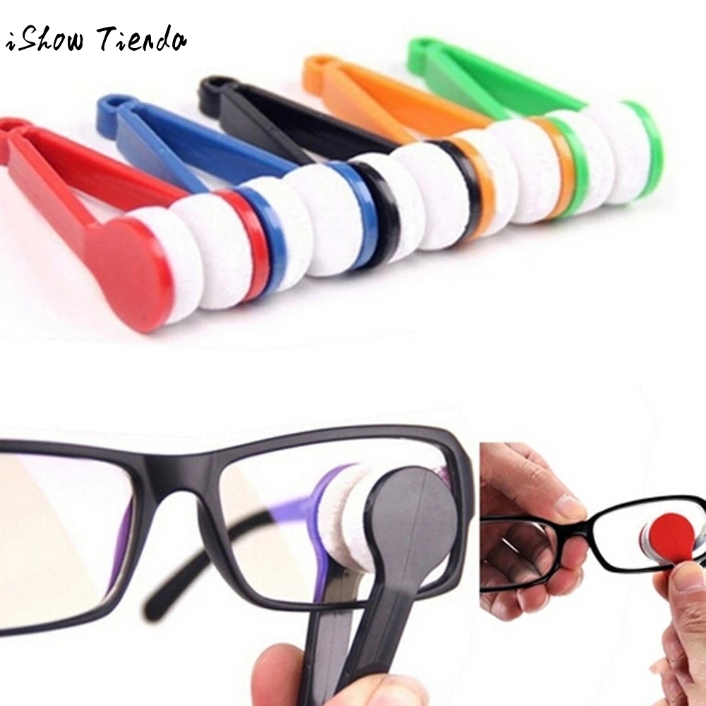 

2 Glasses Sunglasses Eyeglass Spectacles Cleaner Cleaning Brush Cloth Wiper Wipe Kit Microfiber microfibra Rags pano de prato