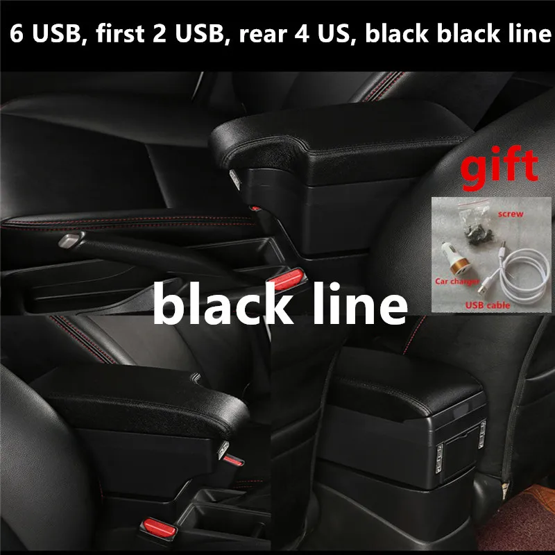 Car Central Armrest Textile Black armrest storage compartment suitable for Opel Corsa D 