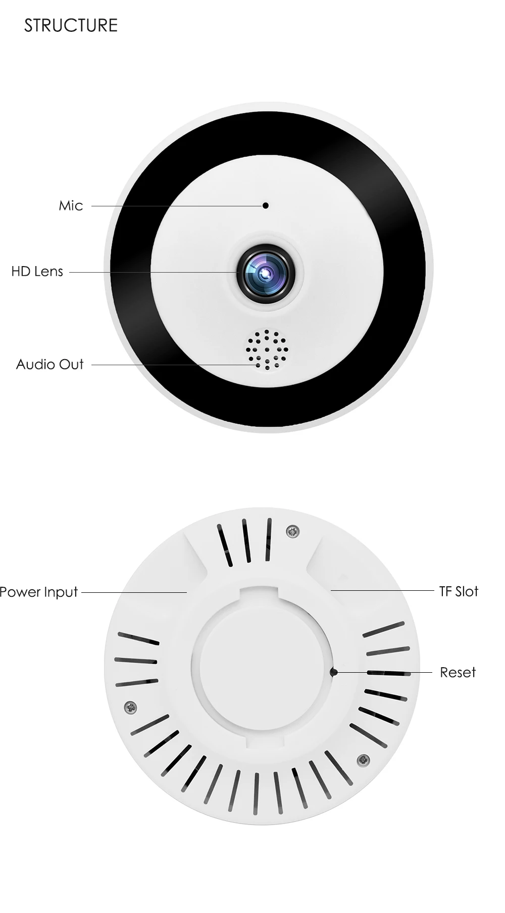 Wistino WiFi HD 1080P Panoramic VR IP Camera Surveillance Security Camera CCTV Wireless Smart Home Video Baby Monitor Alarm Night Vision V380 H.265 (14)