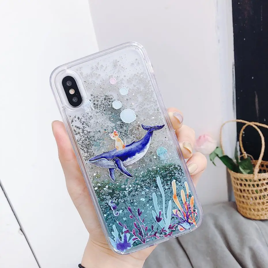 Delfín de dibujos animados arenas movedizas funda para teléfono para iPhone X 7 6 6 s Plus dinámica brillo lentejuelas casos de la cubierta para iPhone 8 Plus XS MAX XR Delfín de dibujos animados arenas movedizas funda para teléfono para iPhone X 7 6 6 s Plus dinámica brillo lentejuelas casos de la cubierta para iPhone 8 Plus XS MAX XR