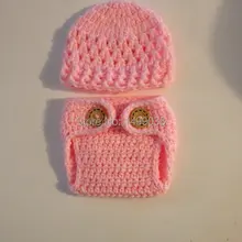 Вязаная шляпка для девочки и набор трусиков новорожденных фото реквизит комплект для девочки