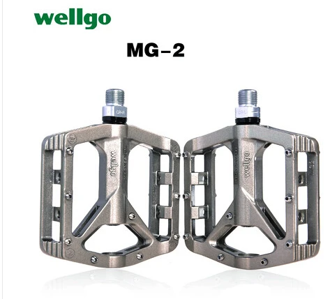 Wellgo MG2 шоссейный велосипед MTB BMX Горные DH магниевые педали с ЧПУ Герметичный Подшипник ось 9/1" педаль - Цвет: Titanium