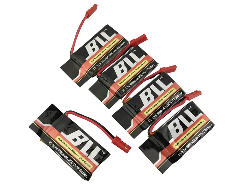 

BLL / RC Model Battery 5PCS 3.7V 1000Mah MJX X400 X300C FY550 HM1315 HJ819 HJ818 JXD509 Remote Control Helicopter