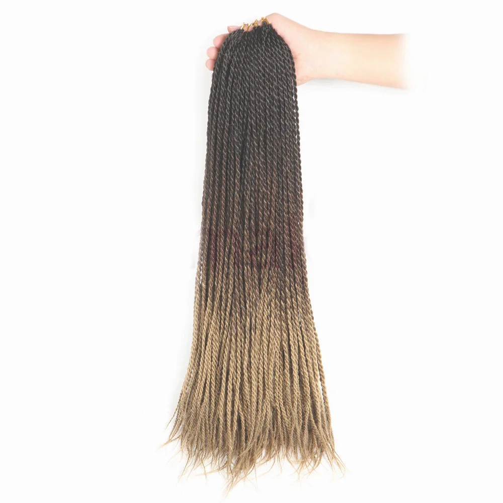 SAMBRAID Сенегальский твист вязание крючком коса волос 24 дюймов 30 корней/пакет синтетический плетение волос для женщин 14 цветов - Цвет: 24/613