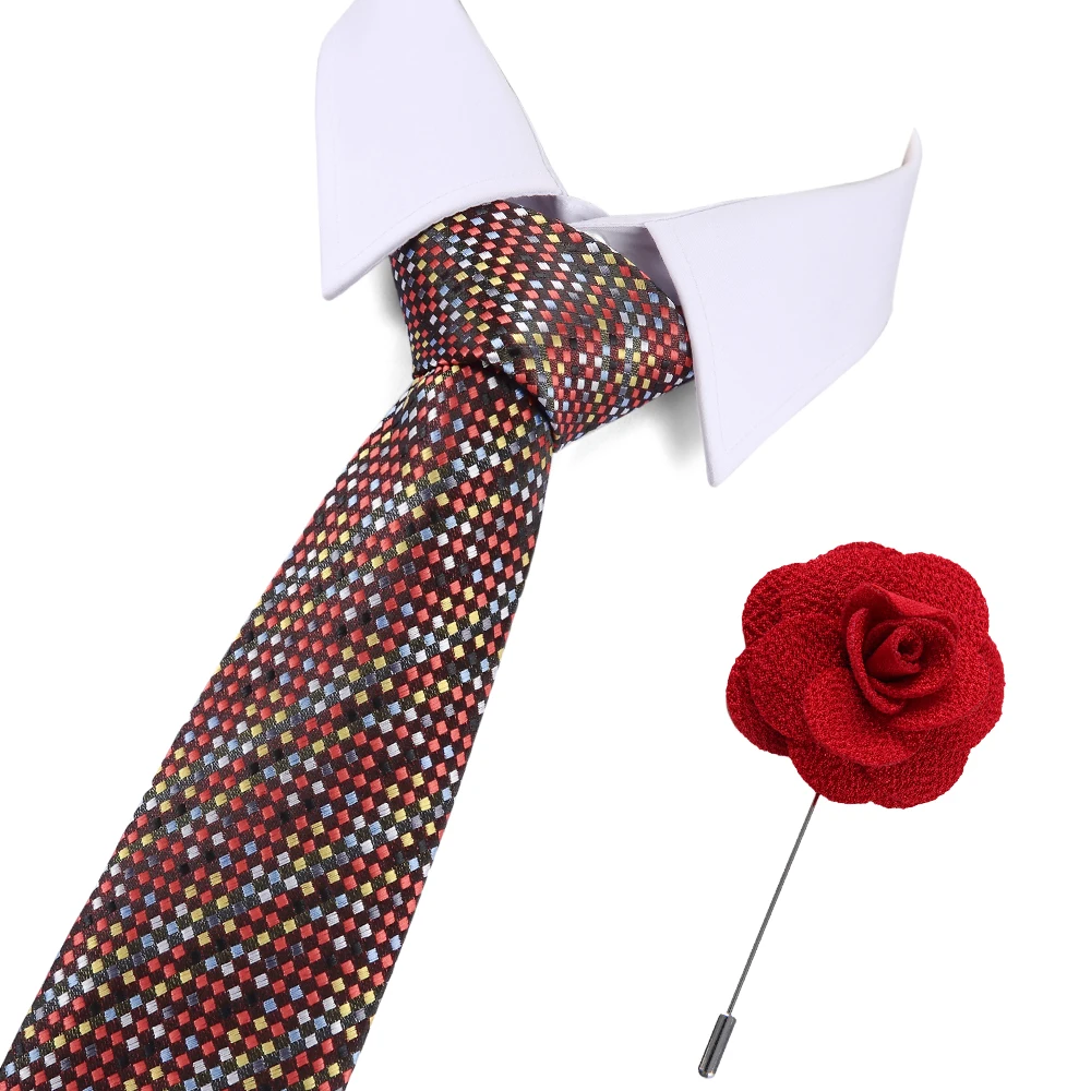 

Fashion Accessories men necktie Free Gift Brooches Striped 7.5 cm Formal ties business dress Corbatas wedding Classic Men's tie