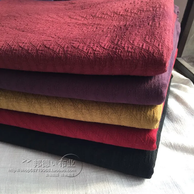 

Double layer cotton and linen Jacquard texture fabric sand washed hemp double - sided water ripple 130 100 cm