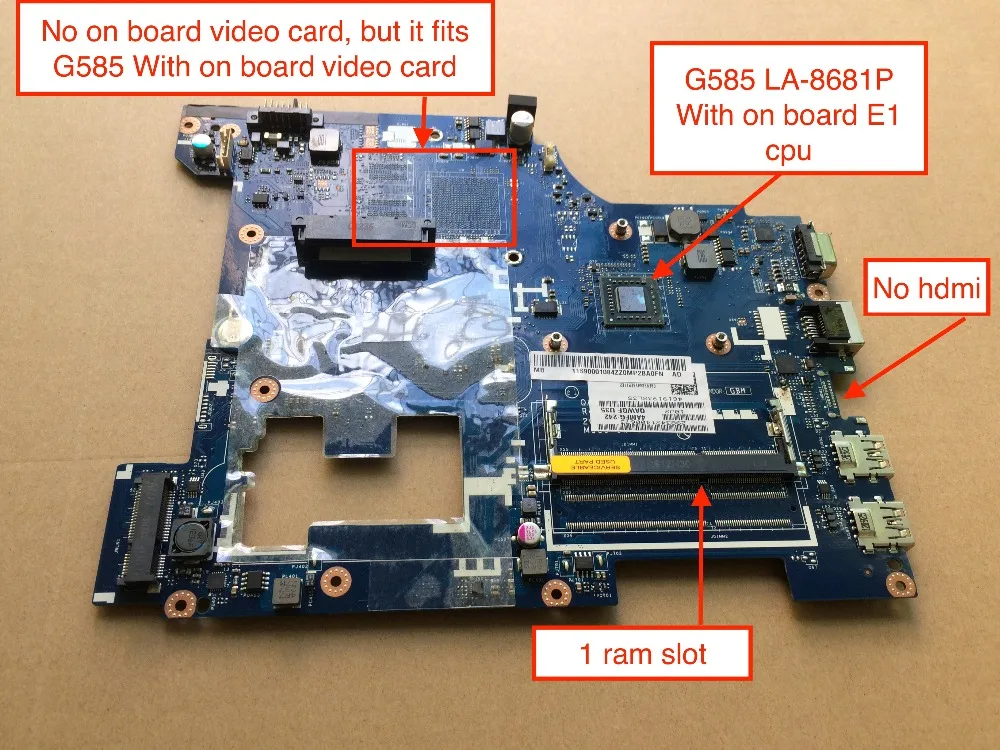 Оригинальная новая материнская плата для Lenovo G585 QAWGE LA 8681P с AMD E1 на плате ЦП|motherboard