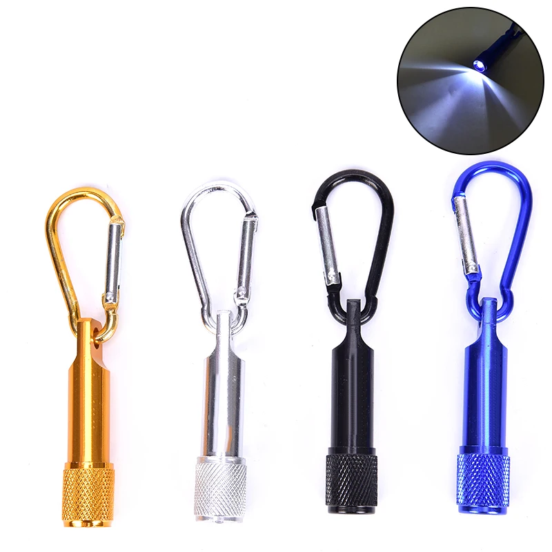Mini LED Portable Flashlight camping Keychain Torch Handy Light Lamp Carabiner