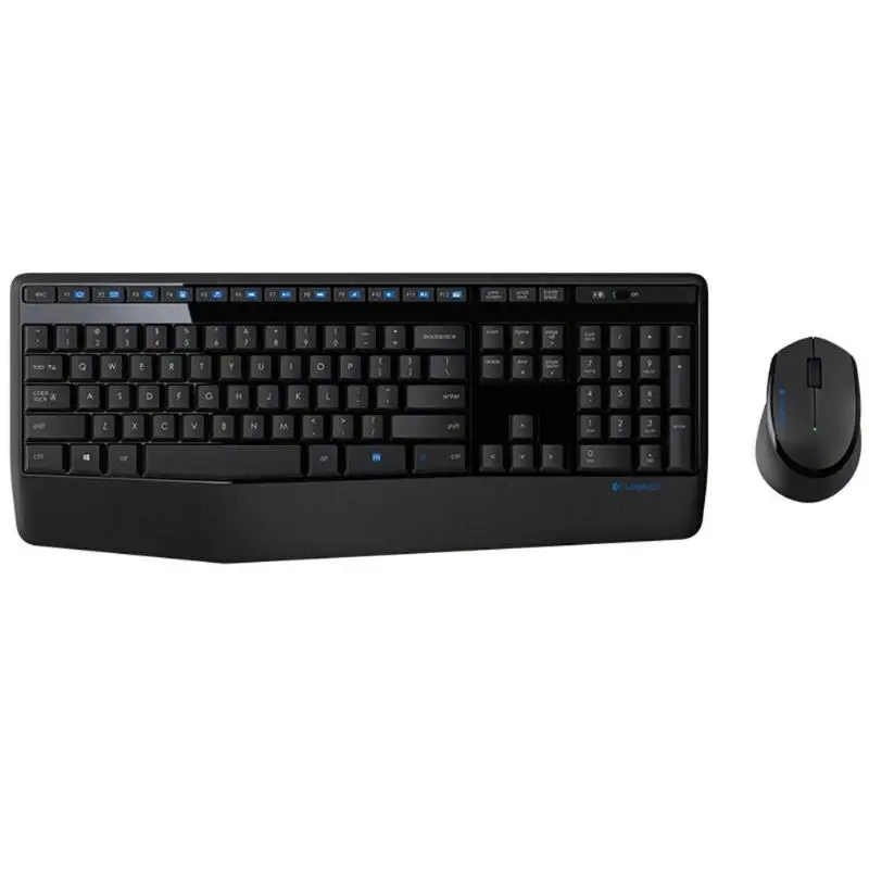 Беспроводная клавиатура logitech MK345 2,4 ГГц, комбинированная Вертикальная брызгозащищенная Офисная Клавиатура, полноразмерная клавиатура с подставкой для рук+ мышь