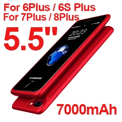 Для iPhone 8 6 6s 7 Чехол для аккумулятора 5000 мАч/7000 мАч ультра тонкий чехол для зарядного устройства для iPhone 6 6s 7 8 Plus резервный чехол s - Цвет: for i6 6s 7 8 plus