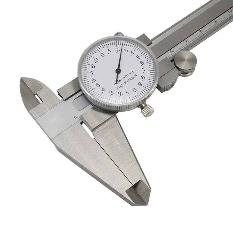 Штангенциркули 0-200 мм для 0,02 мм Высокоточный штангенциркуль масляный датчик ударопрочный измерительный инструмент - Цвет: Белый