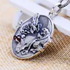 Colgante de plata S925 para hombre, medallón y colgante retro de Taiji Bagua, dragón blanco, tigre, Thai, Plata ► Foto 3/4