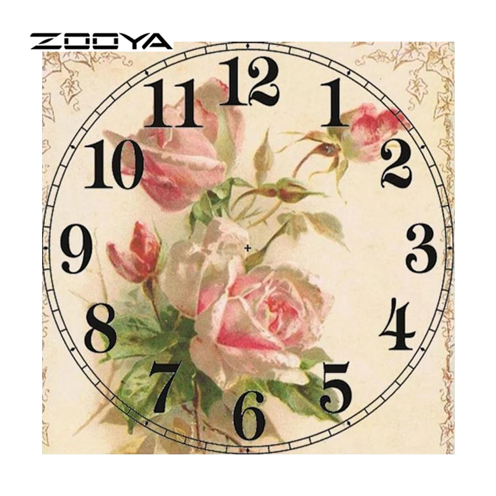 

ZOOYA DIY Diamond Painting Diamond Embroidery Diamond Mosaic The Clock Has ALace Pattern Beautiful Paris Home Decorative RF075