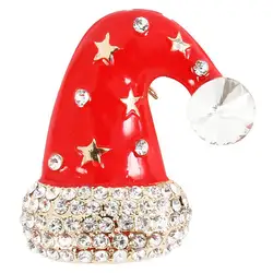 Рождественская Брошь контакты Рождественская шапка Санты украшения обтянутый шарфы зажим для шали Рождественский орнамент Jewellery Подарки