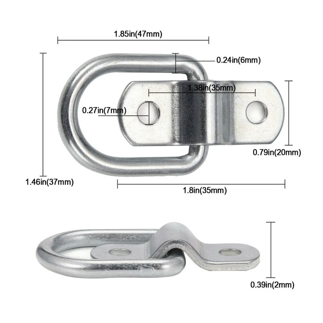 10 قطعة معدنية جلد عصابة التيلة المربط التعادل أسفل المقطورات ل عربات الشاحنات الخيول قارب الحبال 4.5x3.2x0.5 سنتيمتر حلقة 5.5x2 سنتيمتر المربط