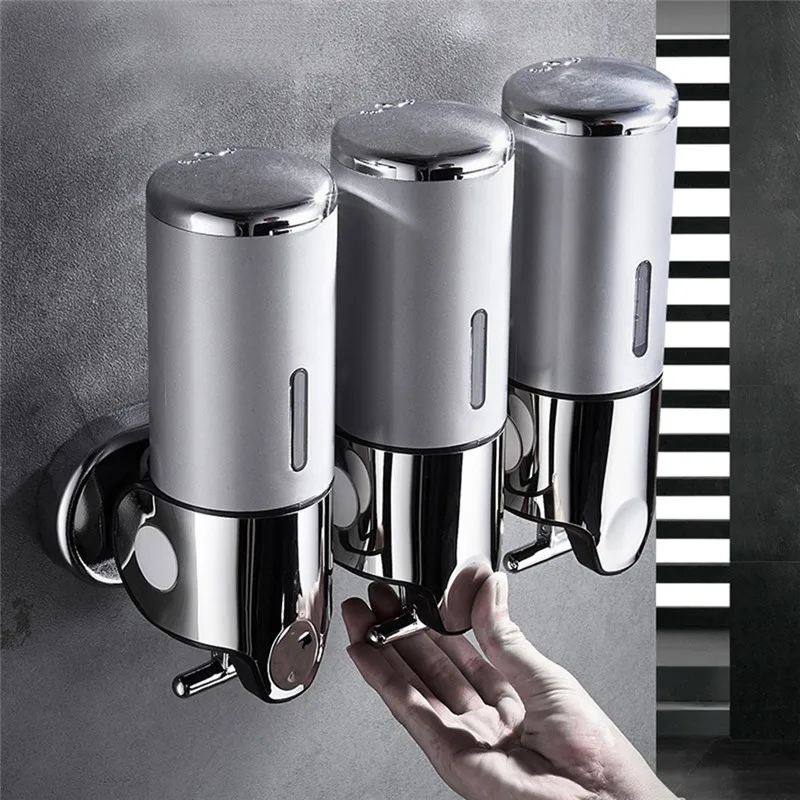 

Wall - Mounted Three - Head Bathroom Soap Dispenser Shampoo Hand Sanitizer 3 Bottles 1500ML for Bathroom Shower Soap and Shampoo