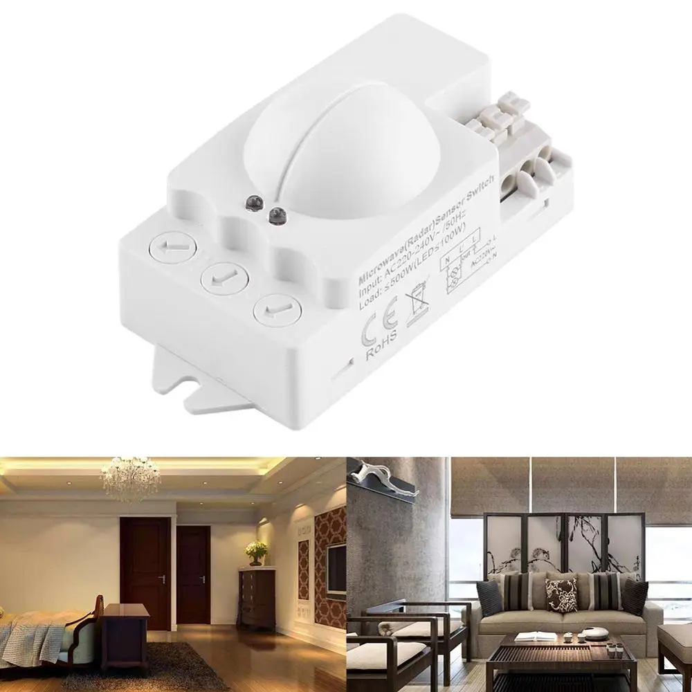 

360 Degree 500W Radar Motion Detector Smart Microwave Sensor Light Switch High Quality power switch schalter